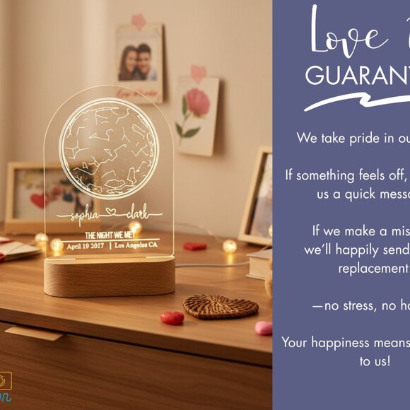 Personalized Star Map Night Light | Engagement, Anniversary & Valentine Gift - Picture 6 of 8